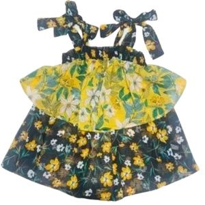 Who What Wear Garden Vine Tie Shoulder Layered Tank Top